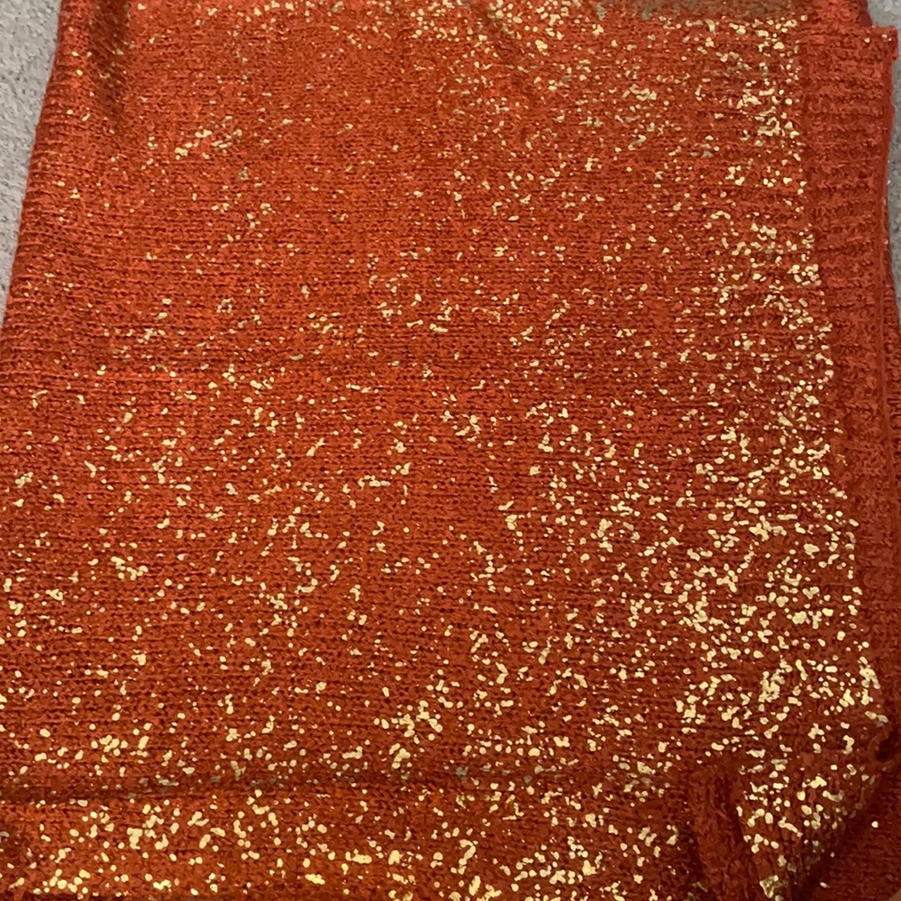 Anthropologie Orange Scarf with Gold Flecks!